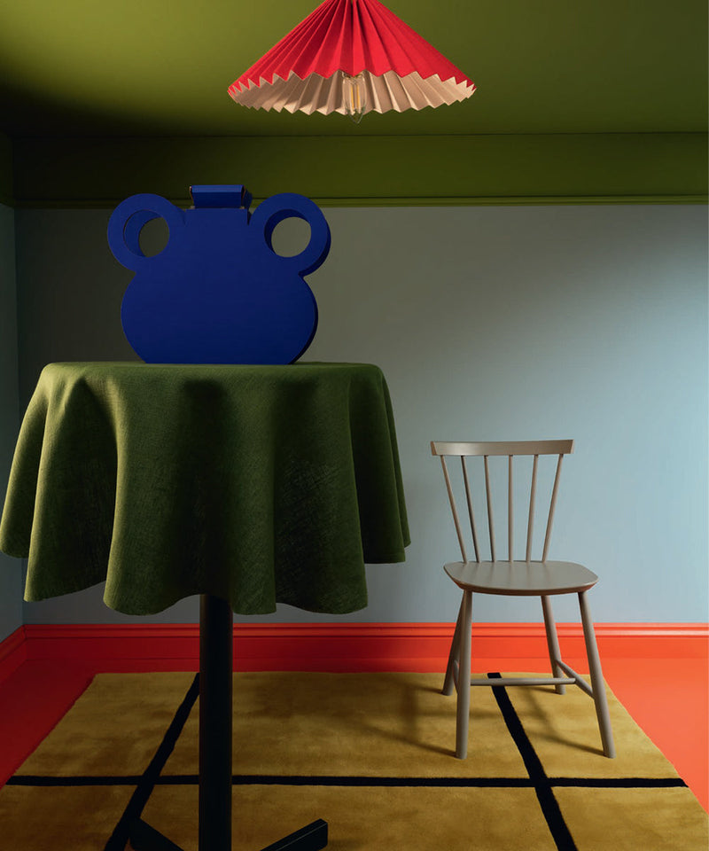 A photoshoot featuring a range of colour furniture