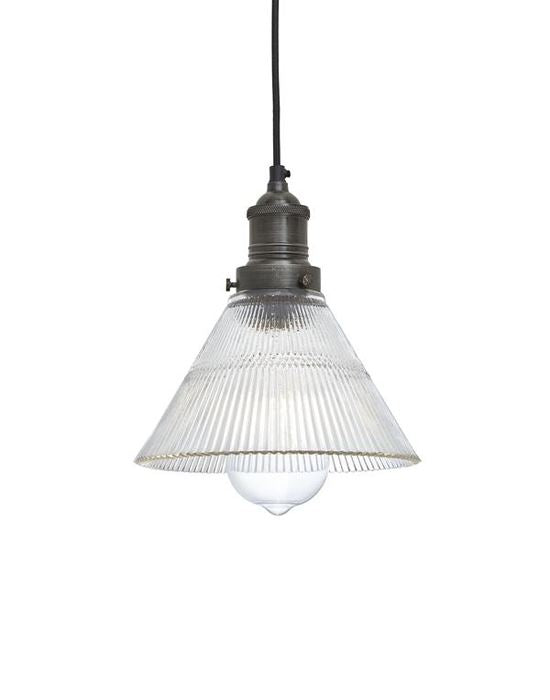 Industville Brooklyn Ribbed Glass Pendant Light