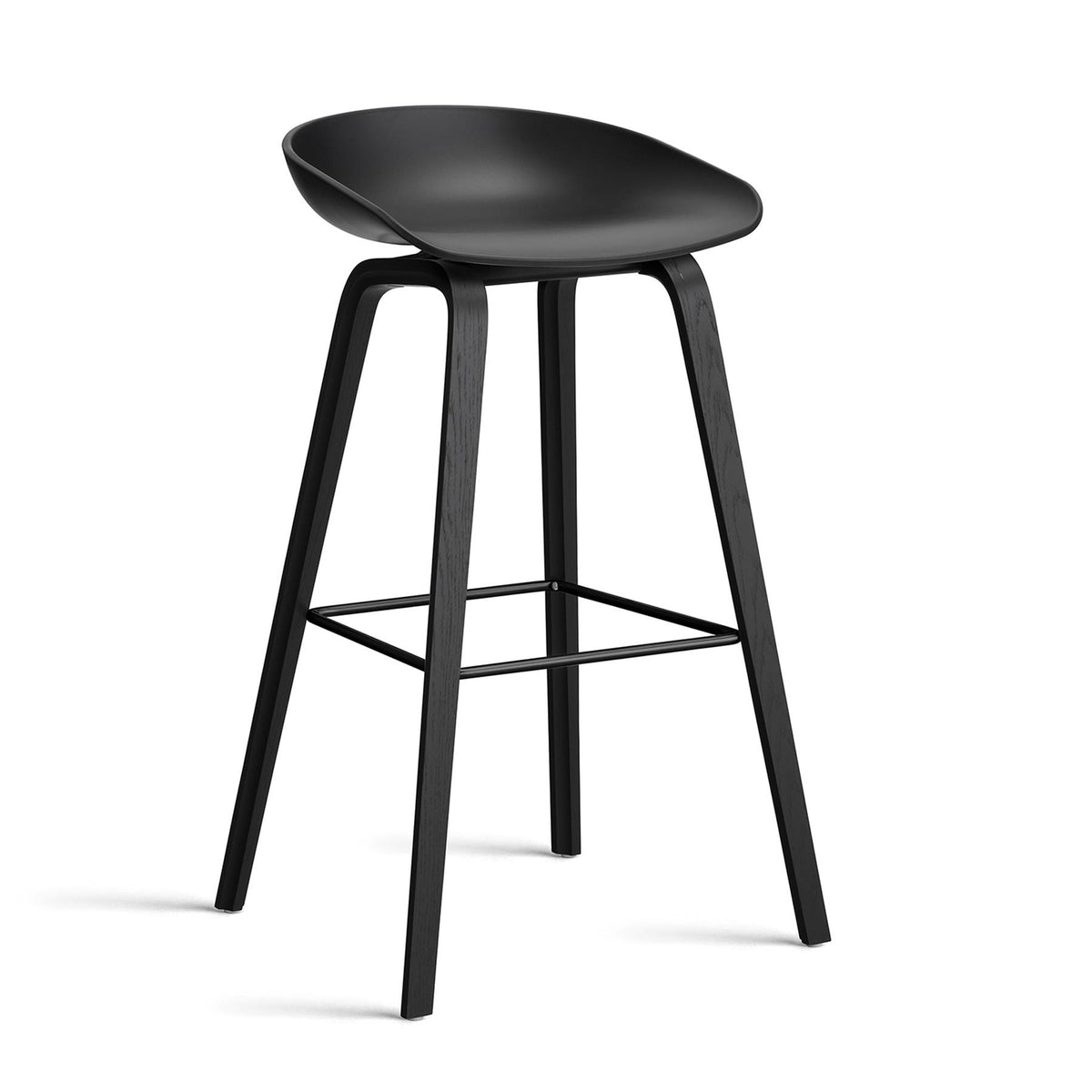 HAY About a Stool 32 Standard Gliders Bar Stool, Black Footrest
