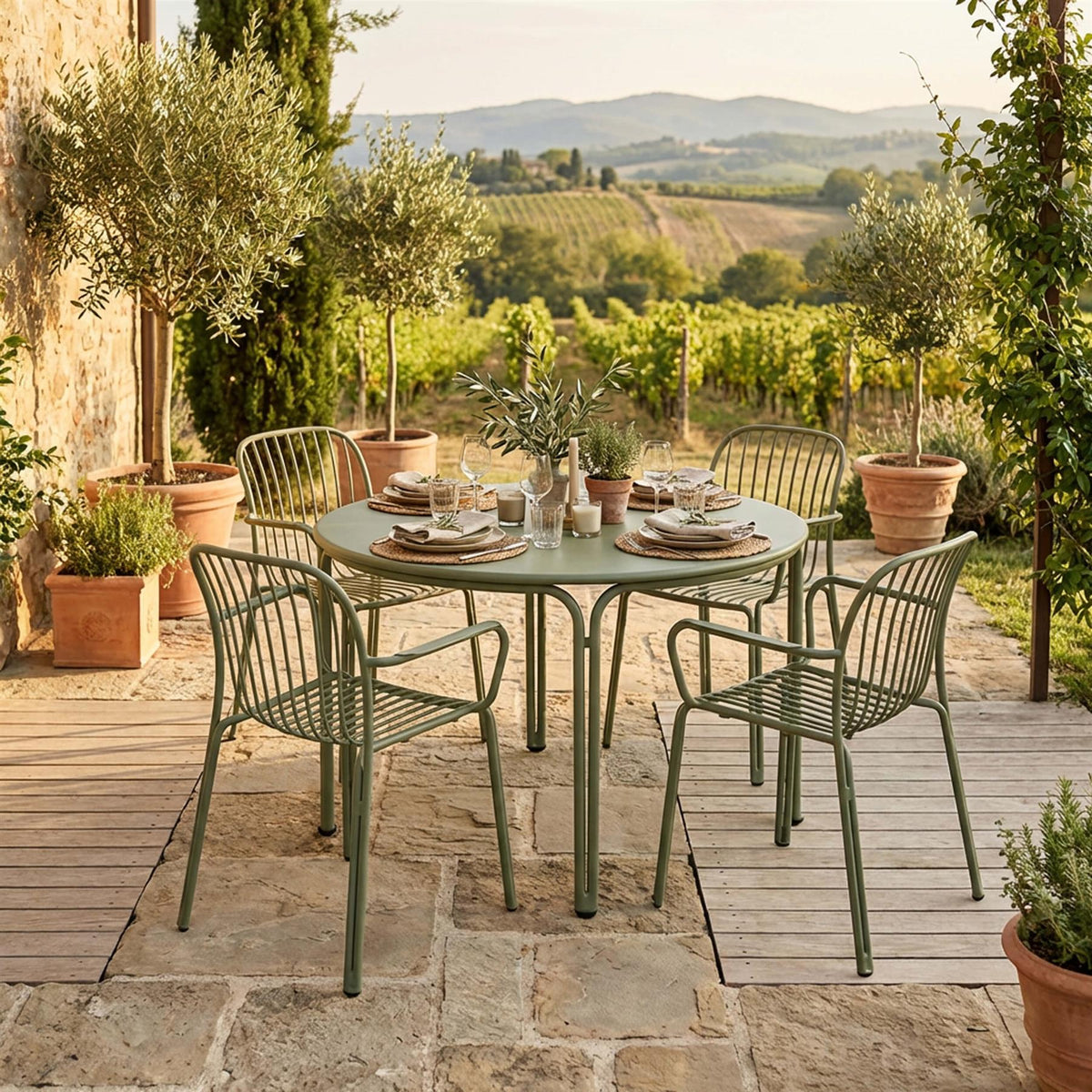 &Tradition Thorvald Round Garden Dining Set - Curated by Holloways of Ludlow