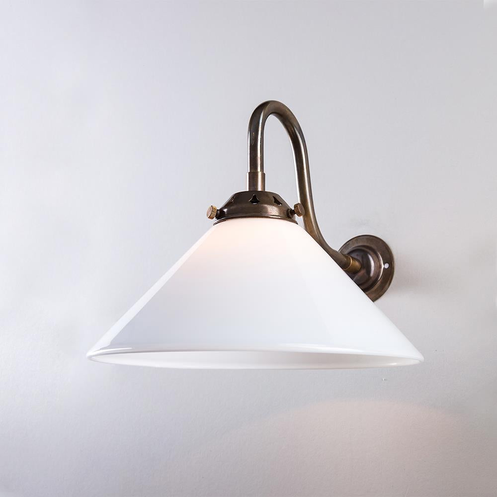 Old School Electric B22 Conical glass wall light | Holloways of Ludlow