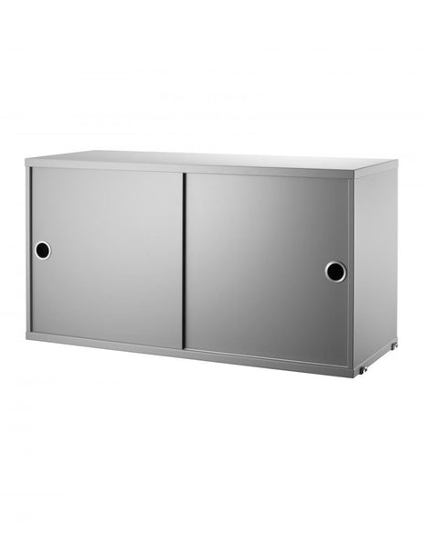 Outlet String Furniture String Cabinet with Sliding Doors - 78 / 30, Dark Grey