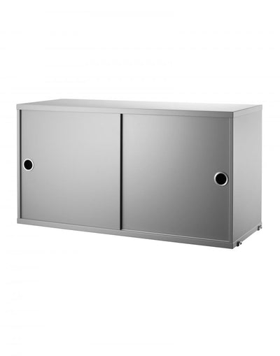 Outlet String Furniture String Cabinet with Sliding Doors - 78 / 30, Dark Grey