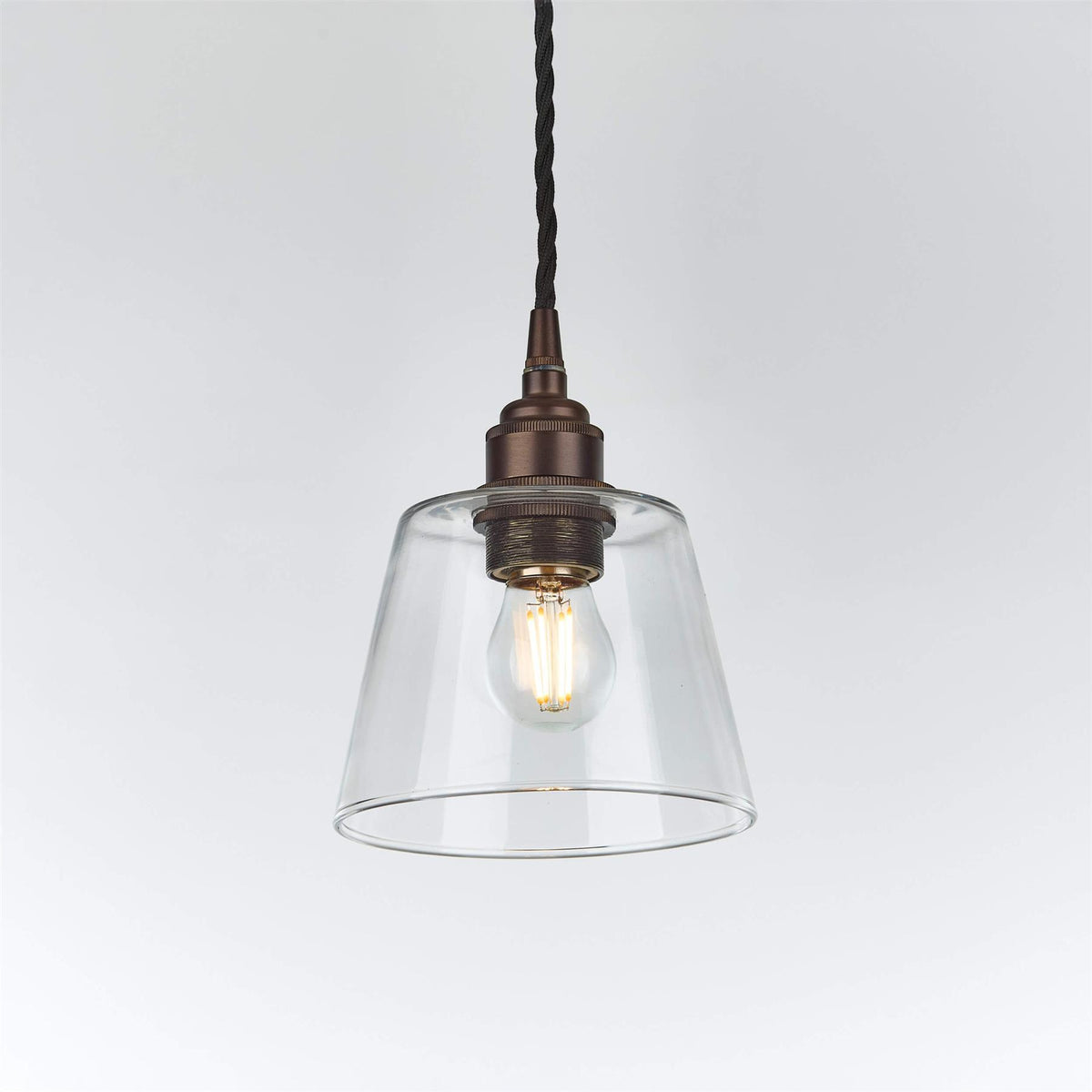 Old School Electric Tapered Blown Pendant Light