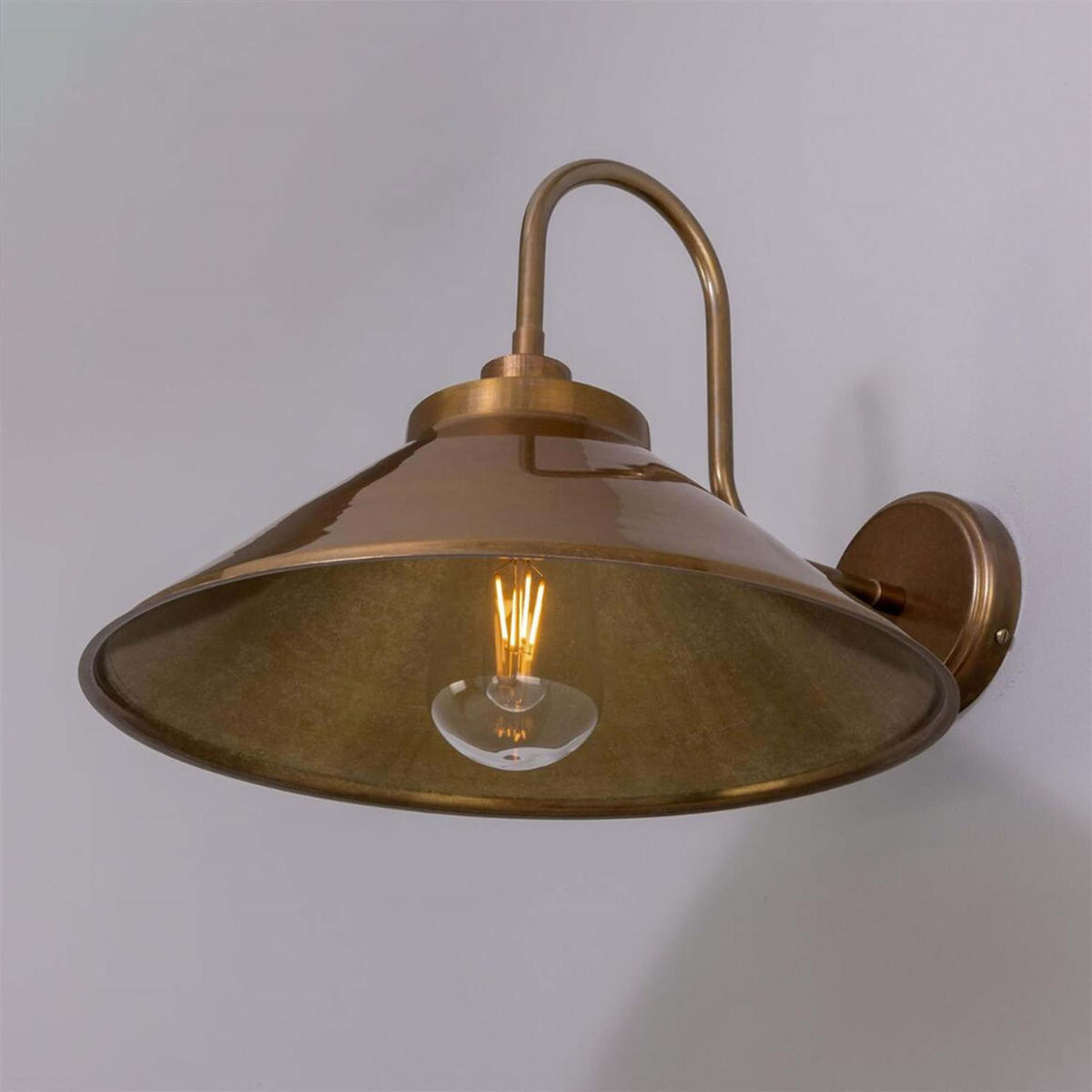 Mullan Lighting Nerissa Brass Swan Neck Wall Light