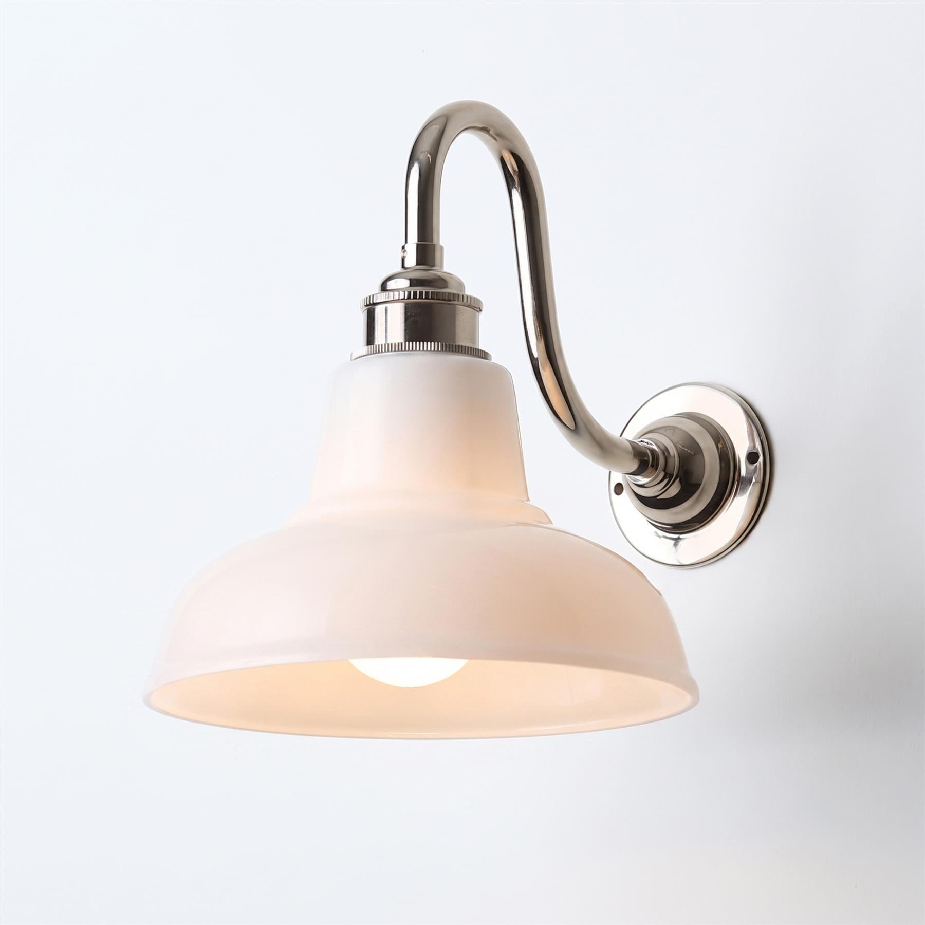Old School Electric Mini Factory Wall Light Bathroom Version : Swan Arm