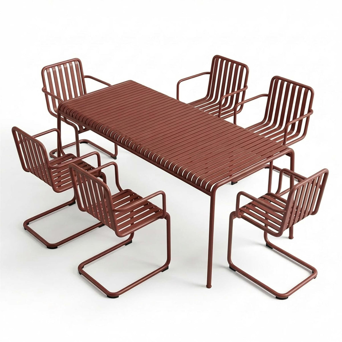 HAY Palissade Large Garden Dining Set with 6 Chairs - Curated by Holloways of Ludlow