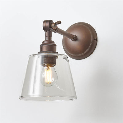 Old School Electric Tapered Blown Wall Light : Adjustable Arm