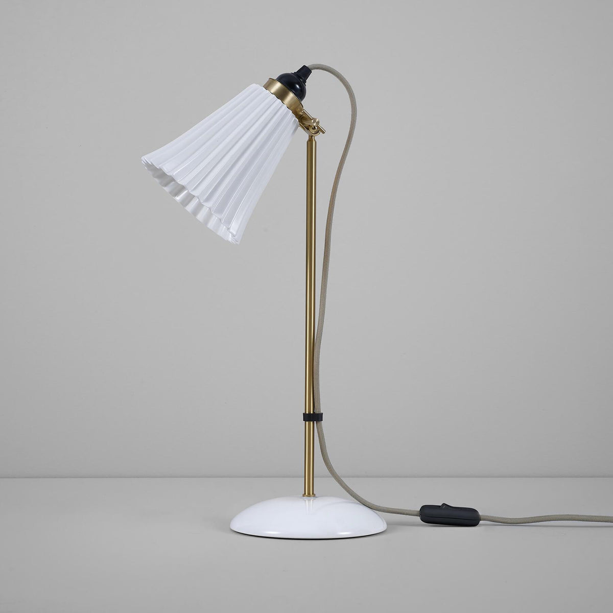 Original BTC Hector Pleat Medium Brass Table Lamp