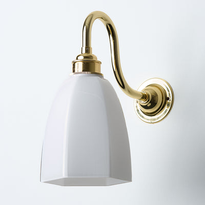 Old School Electric Gatsby Wall Light : Swan Arm : Bathroom Version