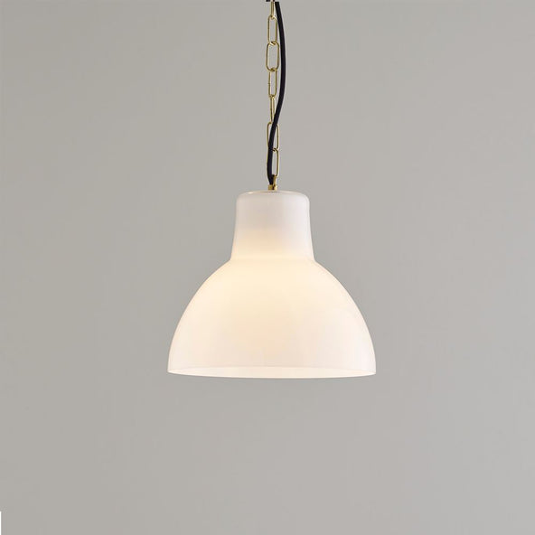 Davey Glass York Pendant Light - Size 2, Opal And Brass