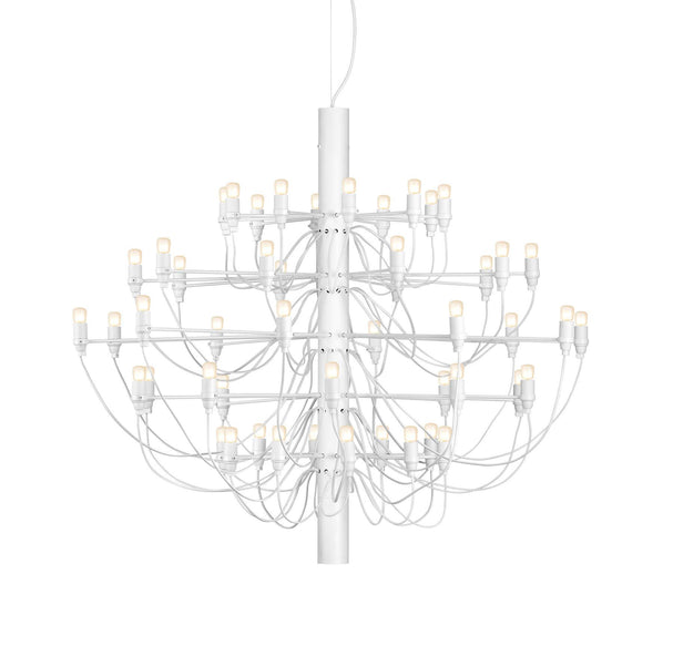 Outlet Flos 2097 Chandelier Light - 50 Bulb, White, Frosted Bulbs
