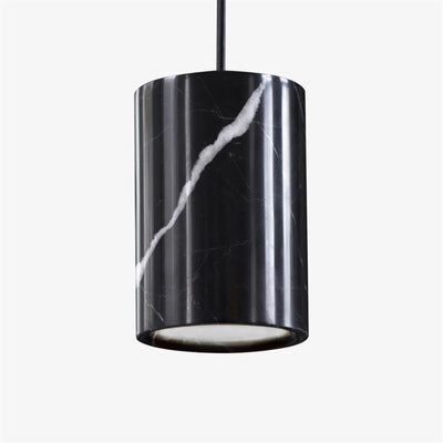 Ex-Display Terence Woodgate Solid Pendant Light, Cylinder- Marquina Nero Marble