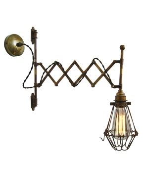 Mullan Lighting Scissor Arm Wall Light - Classic Cage