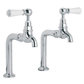 Lefroy Brooks WL1590 Bibcock Kitchen Taps with Ceramic Lever Handles and Pillars