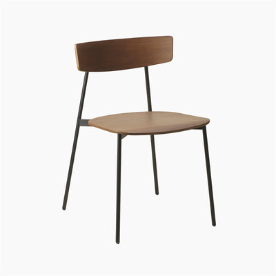 Treku Kol Chair, Unupholstered with Metal Legs