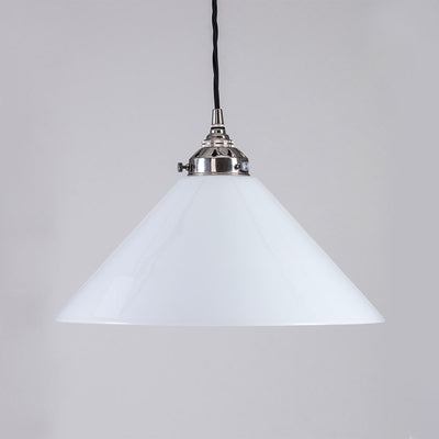 Old School Electric B22 Conical Opal Glass Pendant Light