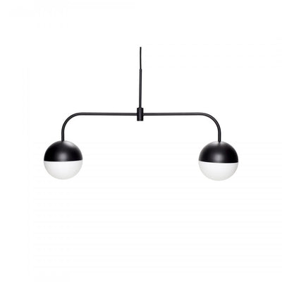 Outlet Hubsch Black Metal and Opal Glass Double Pendant