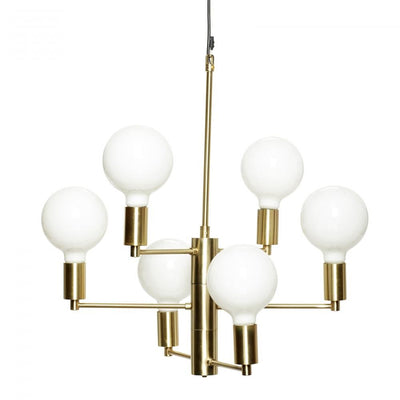 Hubsch Multi Bulb Brass Chandelier