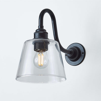 Old School Electric Tapered Blown Wall Light : Swan Arm