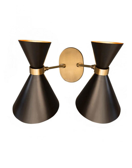 Outlet Peggy up & down twin wall lamp - Black