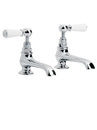 Lefroy Brooks WL8030 Classic White Lever Basin Pillar Taps with Long Nose