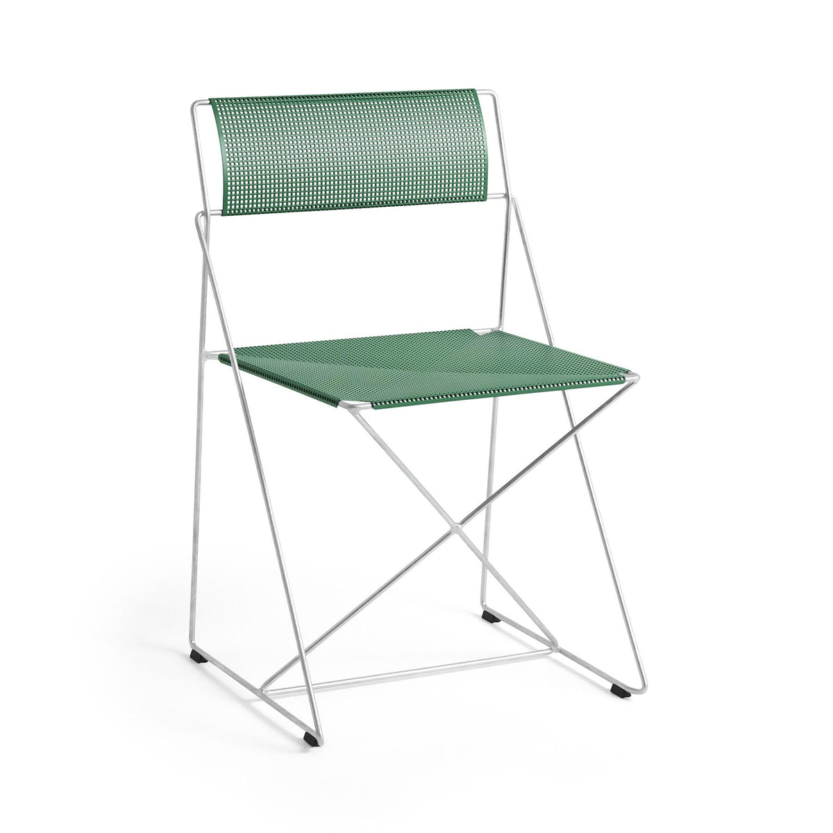 Outlet HAY X-Line Outdoor Chair - Leek Green with Galvanised Frame