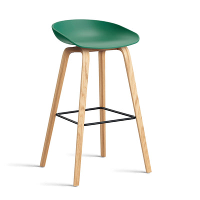 HAY About a Stool 32 Standard Gliders Bar Stool, Black Footrest