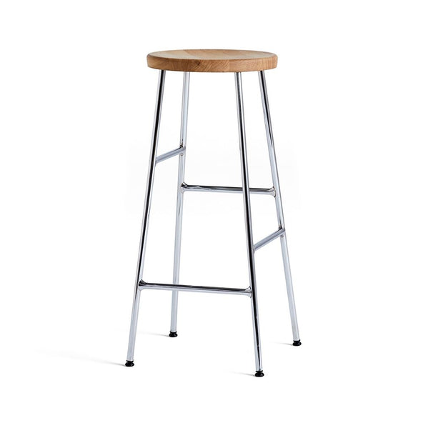 Outlet HAY Cornet Stool - Bar Stool, Chrome Base, Oiled Oak Seat