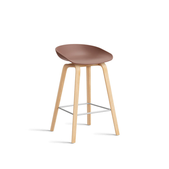Outlet HAY About A Stool 32 - Soft Brick 2.0, Soaped Oak, Breakfast Bar Stool