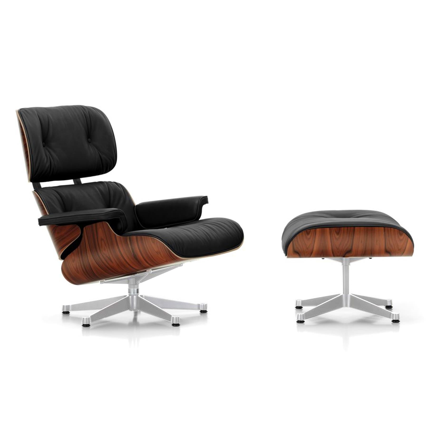 Vitra Eames Contemporary Lounge Chair and Footstool in Santos Palisander