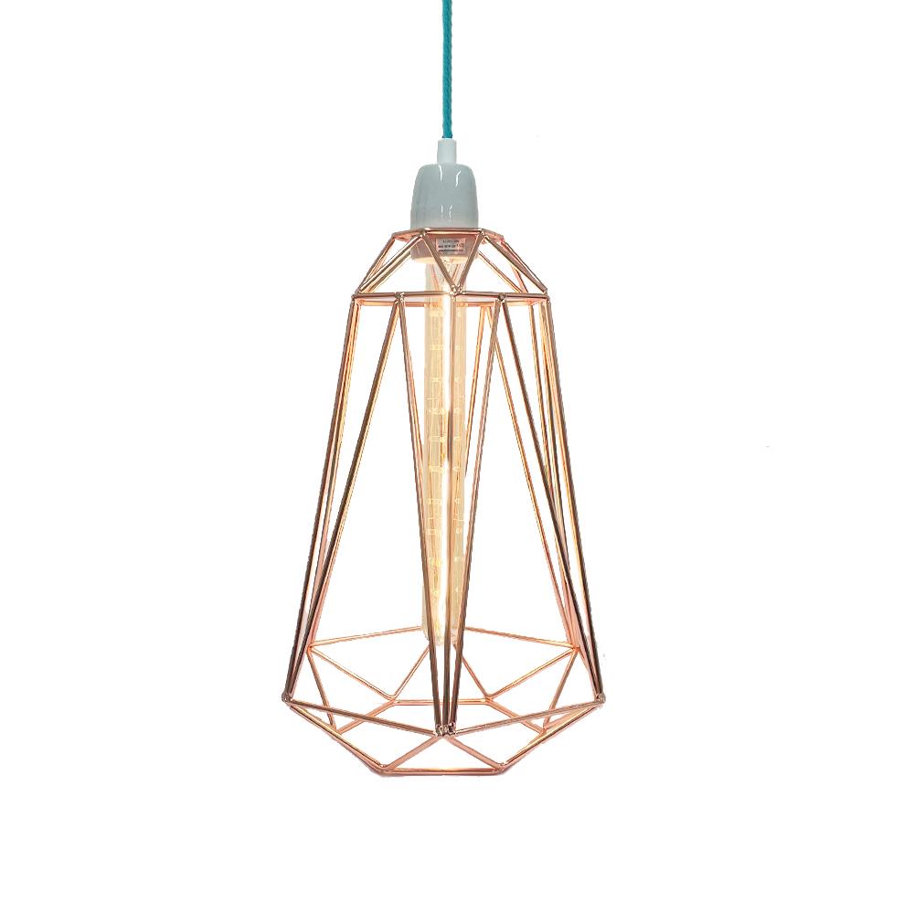 Outlet Diamond Cage Pendant Light with FREE Filament Bulb