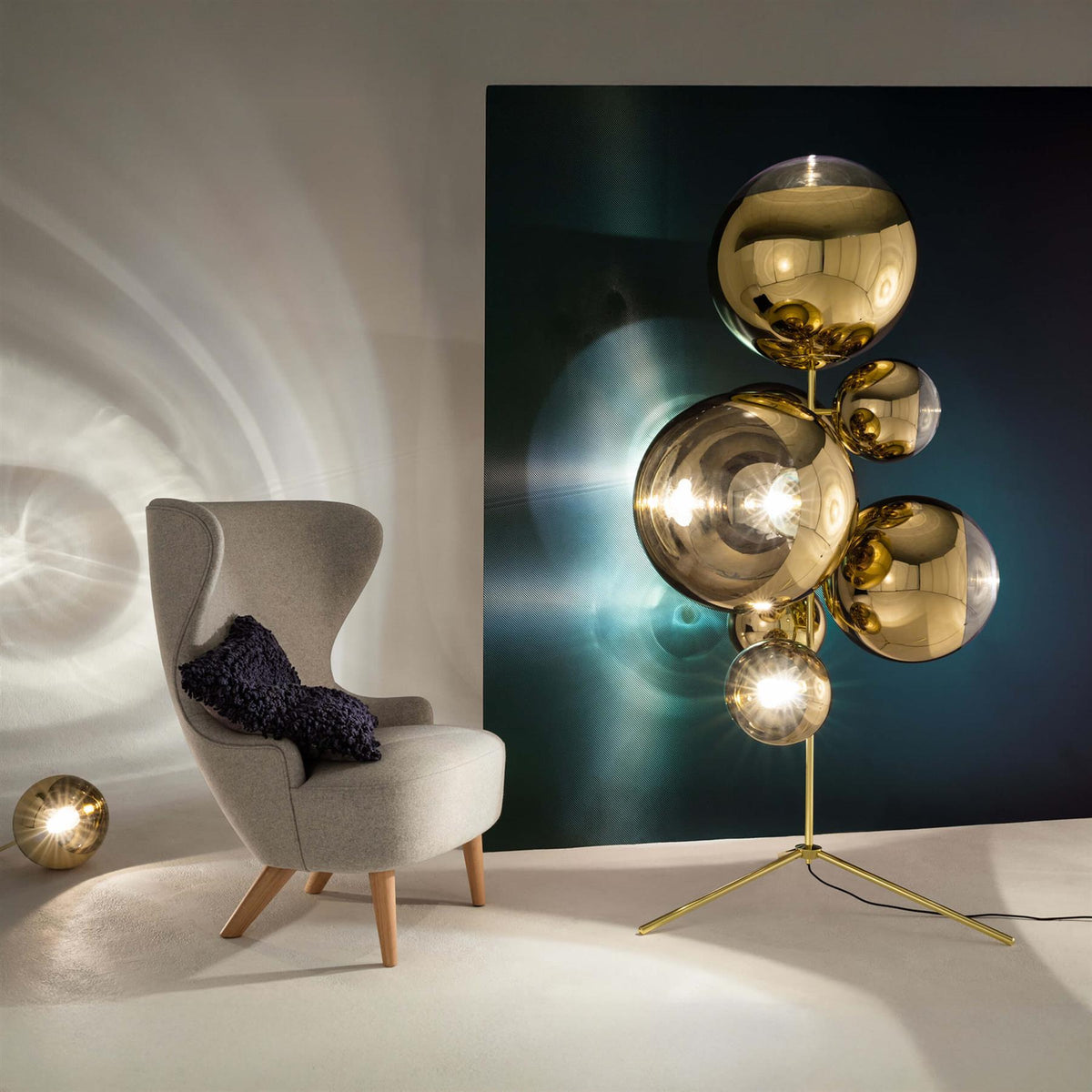 Tom Dixon Mirror Ball LED Floor Chandelier