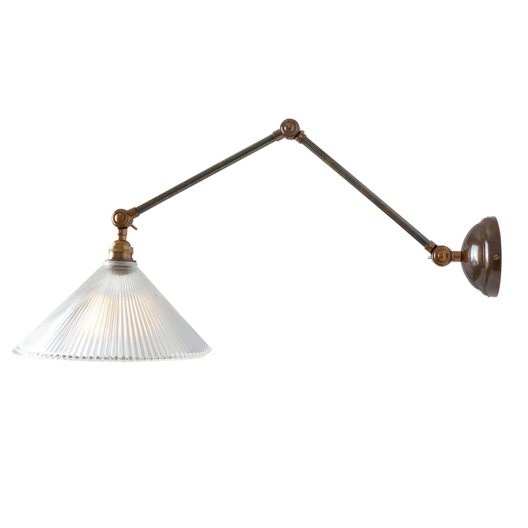 Mullan Lighting Rebell Adjustable Arm Wall Light with Prismatic Glass Shade