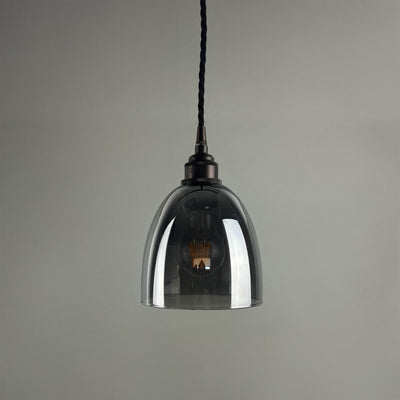Outlet Old School Electric Bell Blown Pendant Light : Smoked