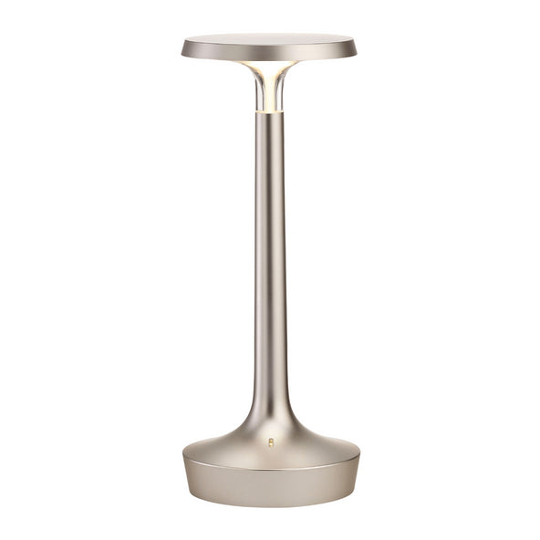 Outlet Flos Bon Jour Unplugged Portable Rechargeable Lamp - Matt Chrome, No Crown