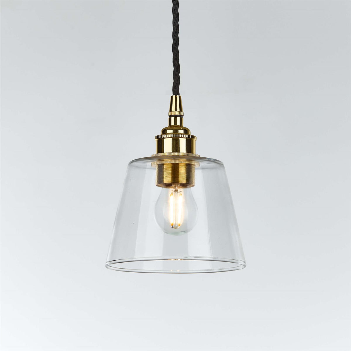 Old School Electric Tapered Blown Pendant Light