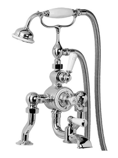 Lefroy Brooks GD8823 Godolphin Exposed Thermostatic Bath Shower Mixer with Cradle and Classic Handset -