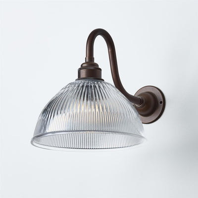 Old School Electric Prismatic Dome Wall Light : Swan Arm