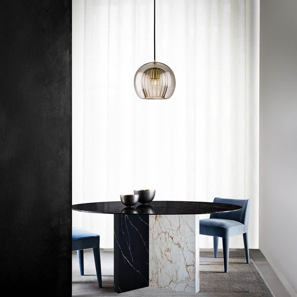 Marc Wood Pleated Crystal Pendant Light