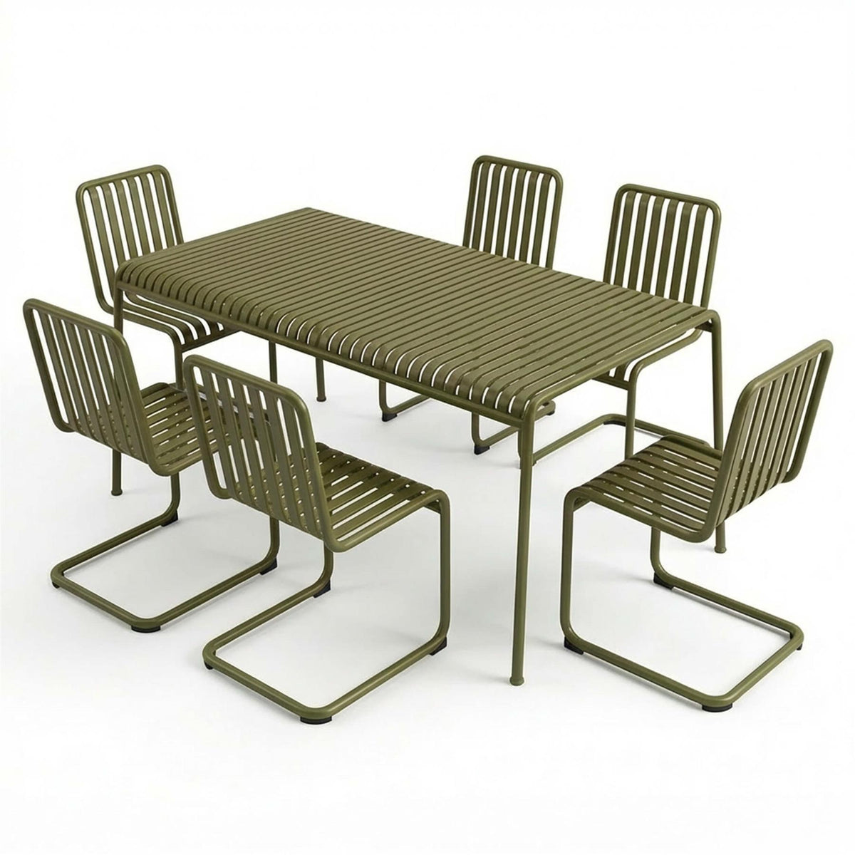 HAY Palissade Large Garden Dining Set with 6 Chairs - Curated by Holloways of Ludlow