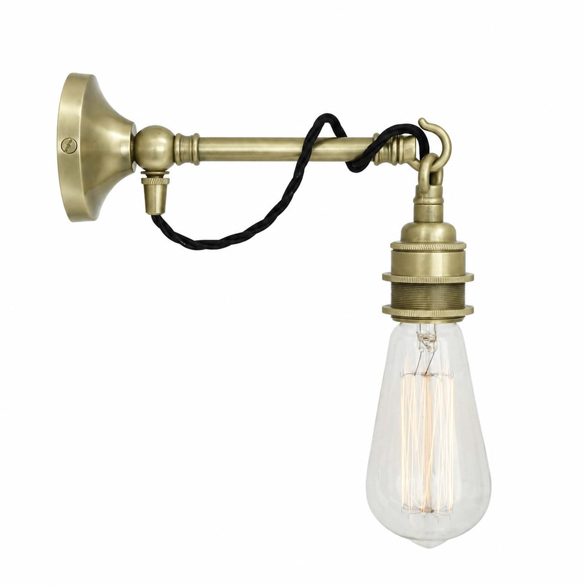 Mullan Lighting Rehau Industrial Bare Bulb Hook Wall Light