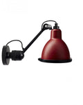 Outlet DCW Editions Lampe Gras 304 XL Outdoor Wall Light - Black Arm - Red Shade, Round