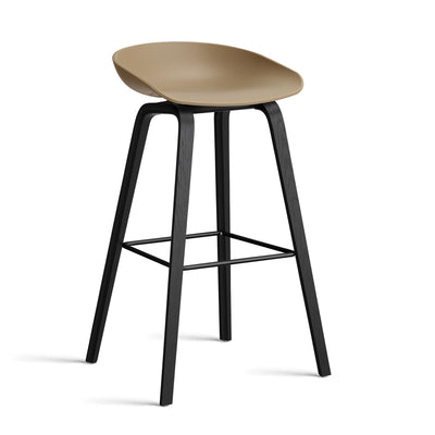 HAY About a Stool 32 Standard Gliders Bar Stool, Black Footrest