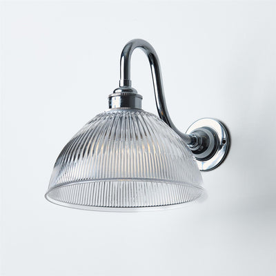 Old School Electric Prismatic Dome Wall Light : Swan Arm