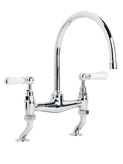 Lefroy Brooks WL1517 Classic Bridge Mixer with White Lever Handles