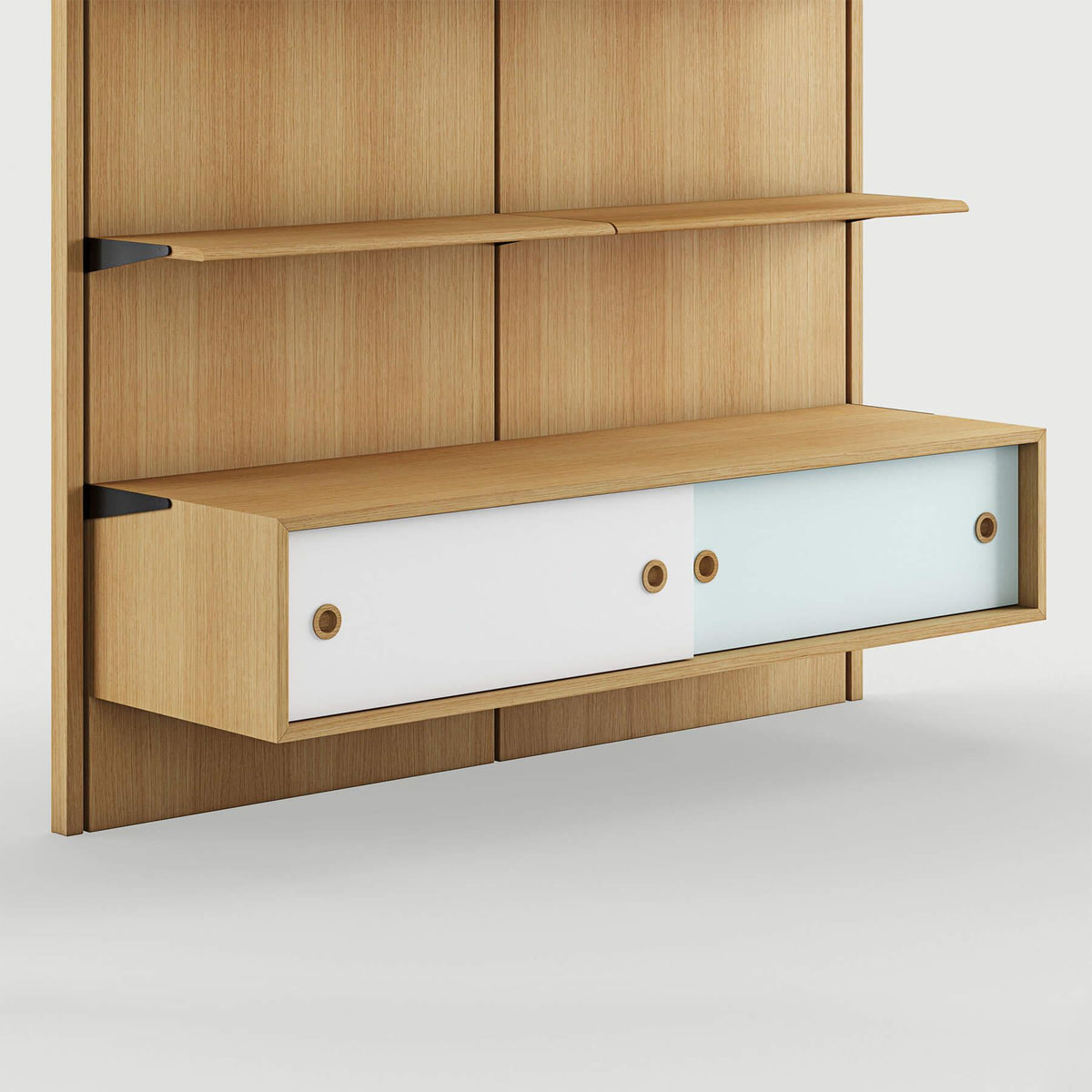 Finn Juhl Large Cabinet with Sliding Door for Panel System