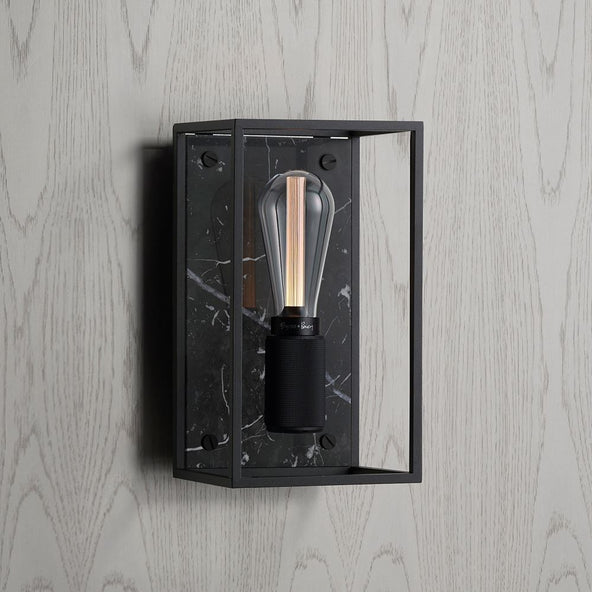 Outlet Buster + Punch Caged Wall Light 1.0 Medium - Satin Black Marble