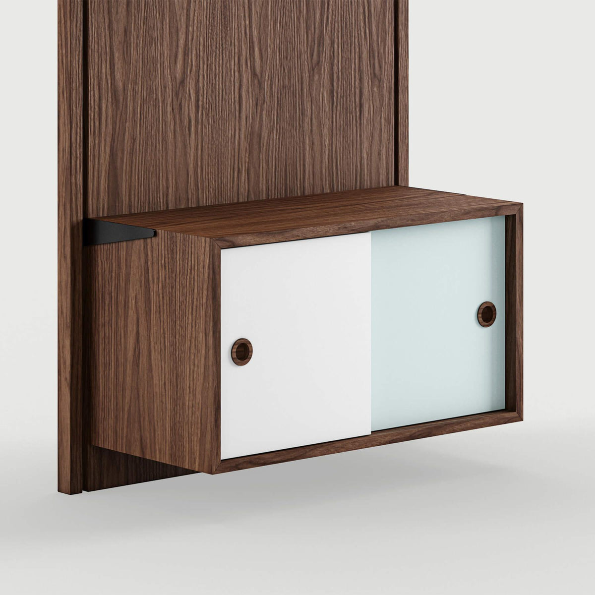 Finn Juhl Small Cabinet with Sliding Door for Panel System