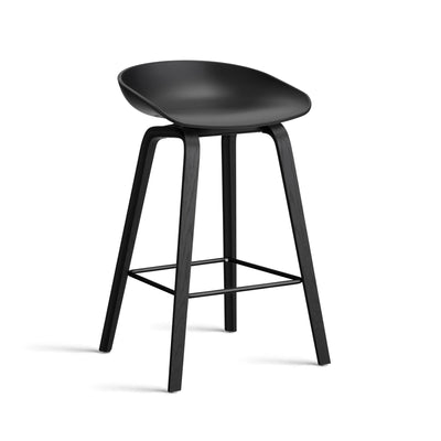 HAY About a Stool 32 Standard Gliders Breakfast Bar Stool, Black Footrest